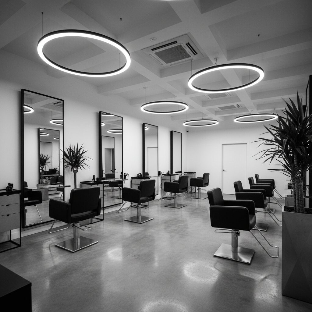 Innenansicht des Haarscharf-Salons in Bonn-Beuel