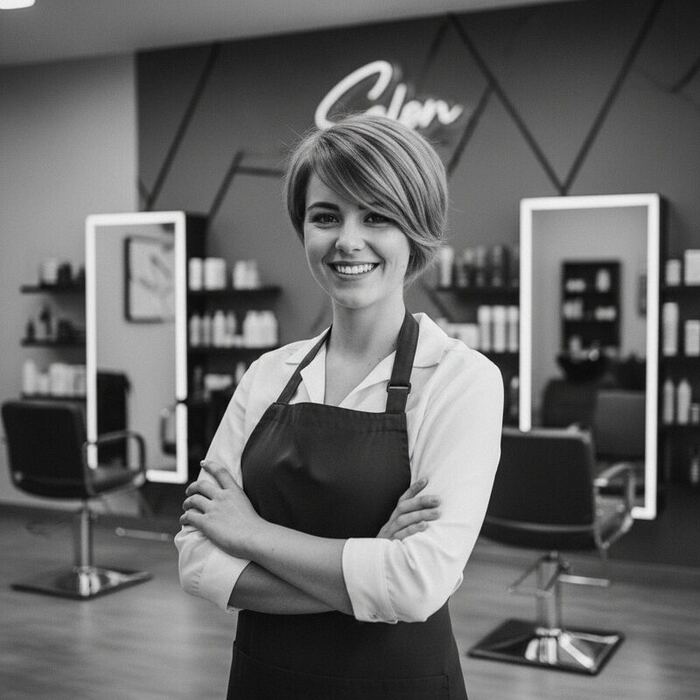 Sarah Klein – Inhaberin von Haarscharf Friseure