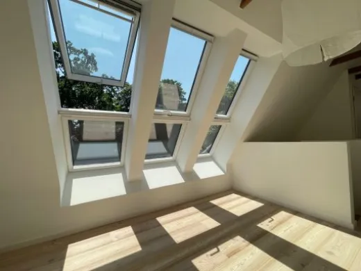 Ausgebautes Dachgeschoss mit Dachfenstern und Parkett